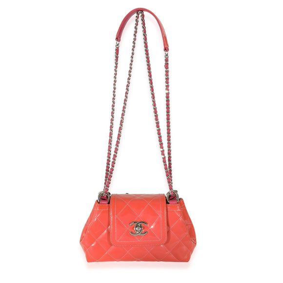 Chanel Pink Patent Coco Shine Mini Accordion Flap Bag - Picture 7 of 7